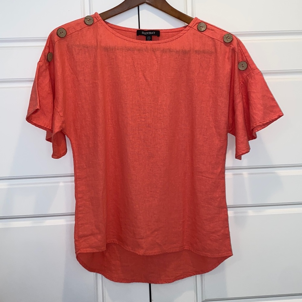 Ellen Tracy Linen Blouse size small
